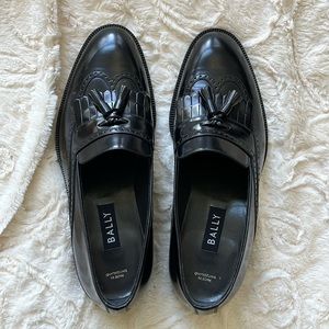 Men’s Bally black loafers with tassels